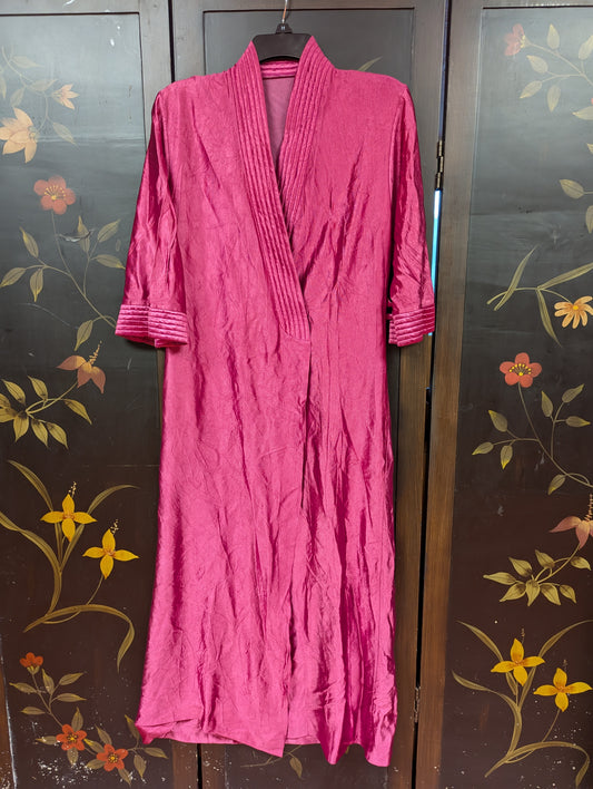 Silky Shiny Luxury vintage style deep pink glamour kimono robe