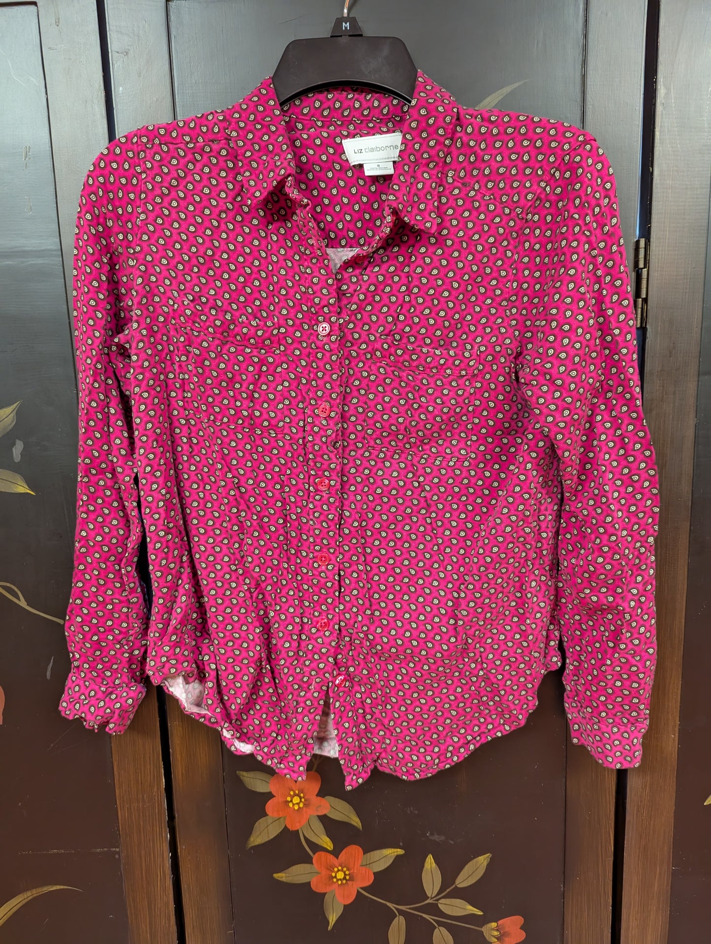 Liz Claybourne Pink Paisley long sleeve shirt