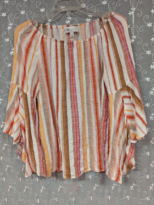 Belle Sleeved shades of peach hippie top